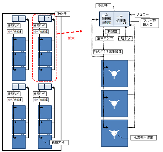 循環型陸上養殖システムの構成